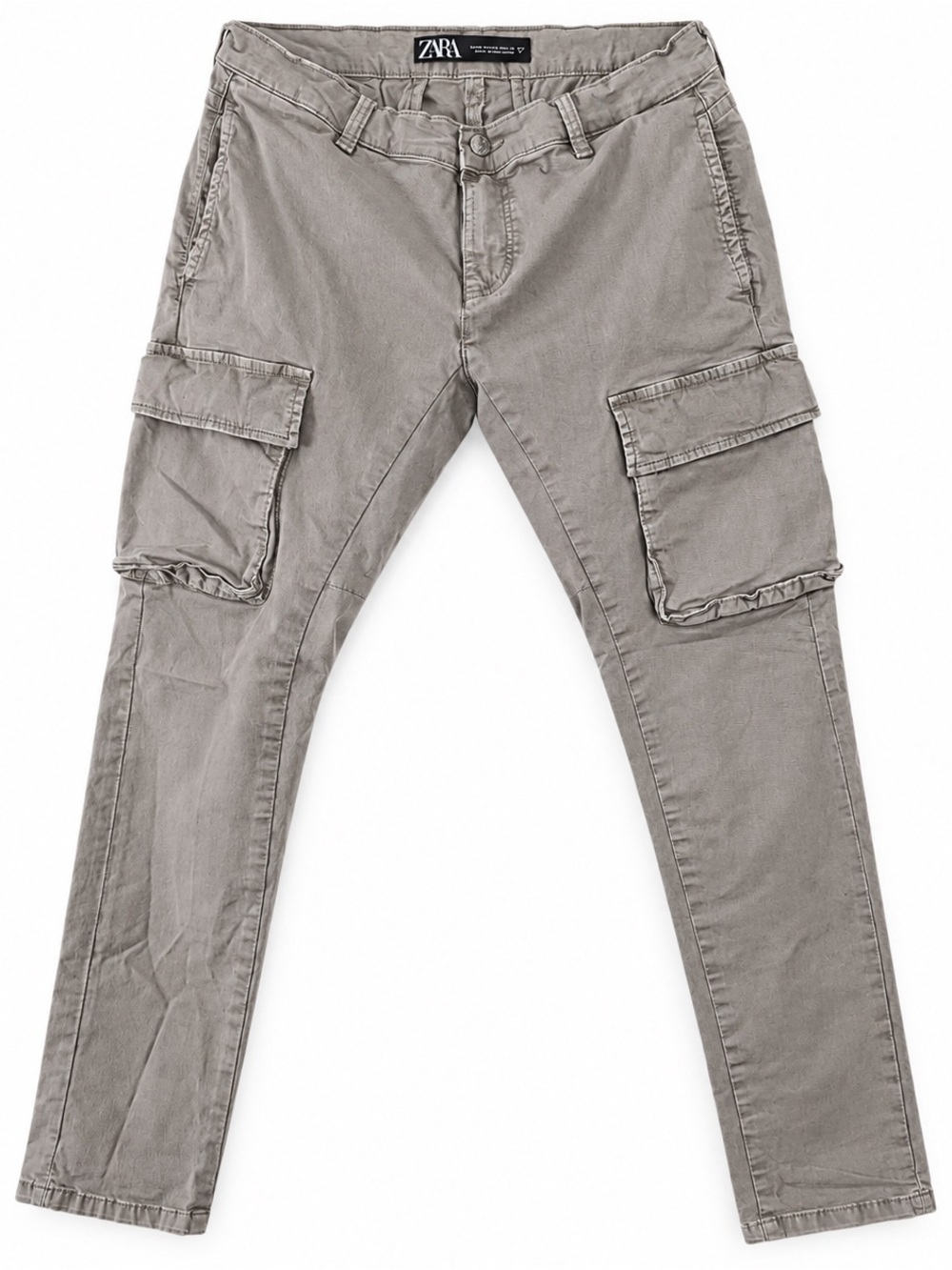 ZARA Light Gray Slim Cargo Pants